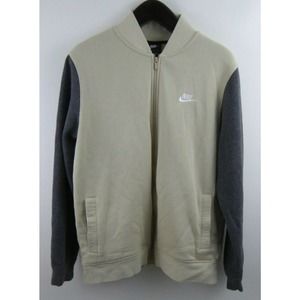 Nike Swish Full-Zip Gray Off White Sweater Jacket XL